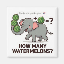 Imán How Many Watermelons? Elephant Math Game