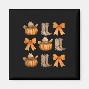 Imán Howad Pumpkin Western Fall Coquette Bow Thanksgivi