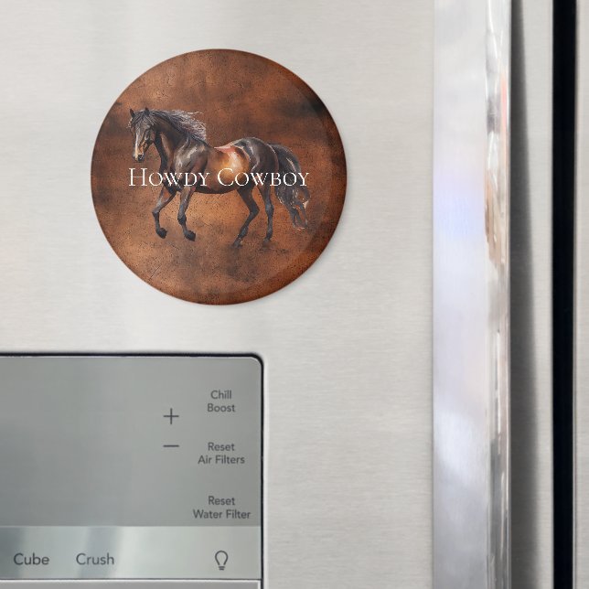 Imán Howboy Cowboy Horse Faux Brown Leather (In situ (nevera))