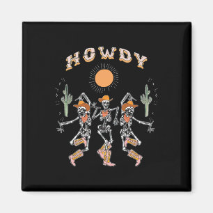 Imán Howdy Cowboy Skeleton Dancing Country Western Hall