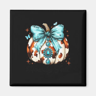 Imán Howdy Fall Western Coquette Bow Pumpkin Halloween