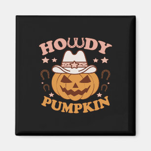 Imán Howdy Pumpkin Western Country Fall Autumt Cowboys