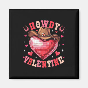 Imán Howdy Valentine Disco Heart Cowboy Gorra Western V