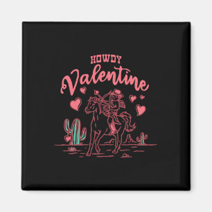 Imán Howdy Valentine Retro Valentine Howdy Cowboy Valen