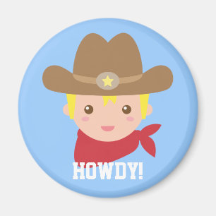 Imán Howdy, vaquero lindo para los niños pequeños