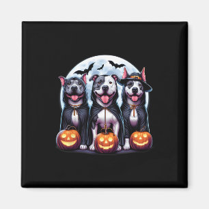 Imán Howl-o-ween Halloween Pitbull Dog Pumpkin Ghost Te