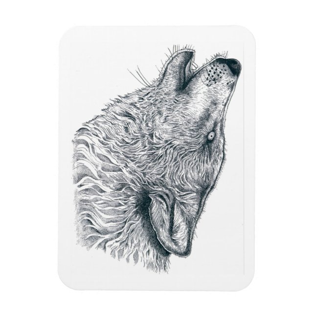 Imán Howling Wolf (Vertical)