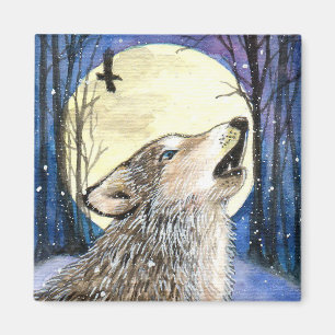 Imán Howling - Wolf Art