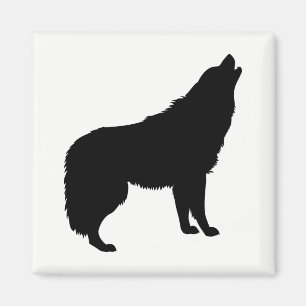 Imán Howling Wolf Silhouette