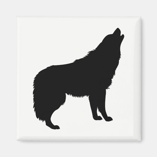 Imán Howling Wolf Silhouette (Frente)