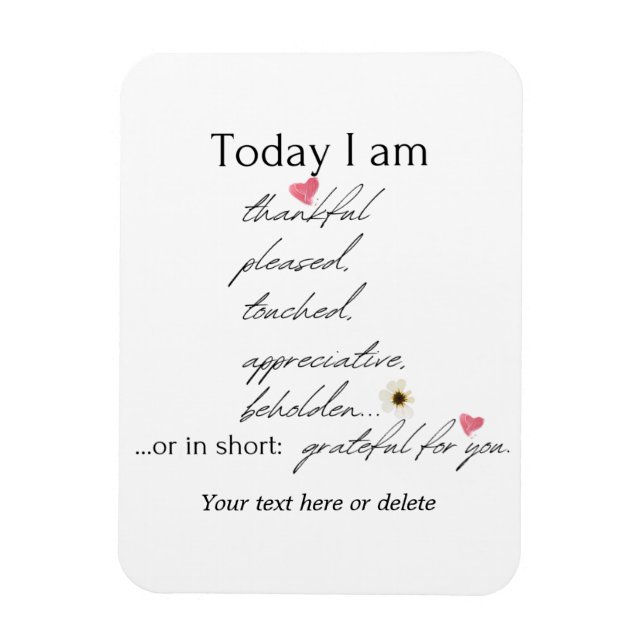 Imán Hoy estoy agradecido por el personalizable inspira (Vertical)