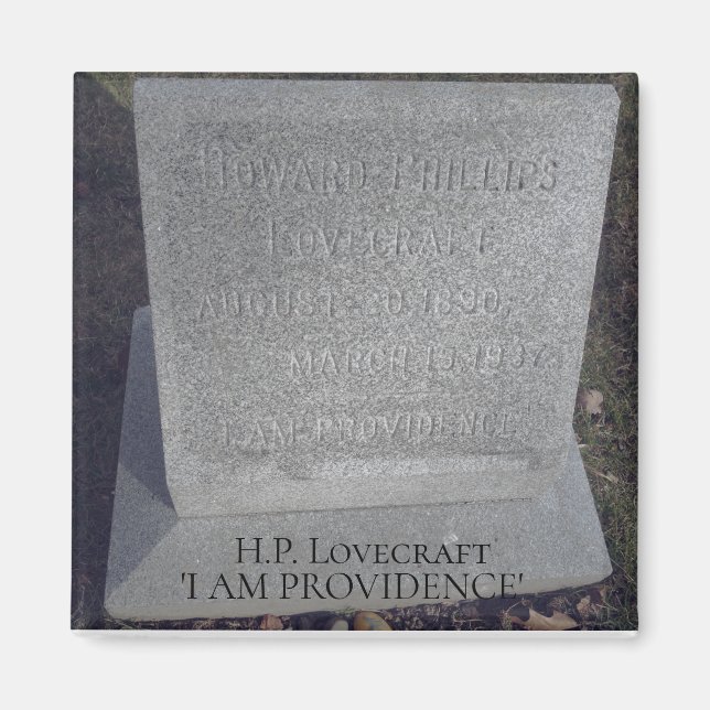 Imán HP Lovecraft Grave - Soy Providencia (Frente)