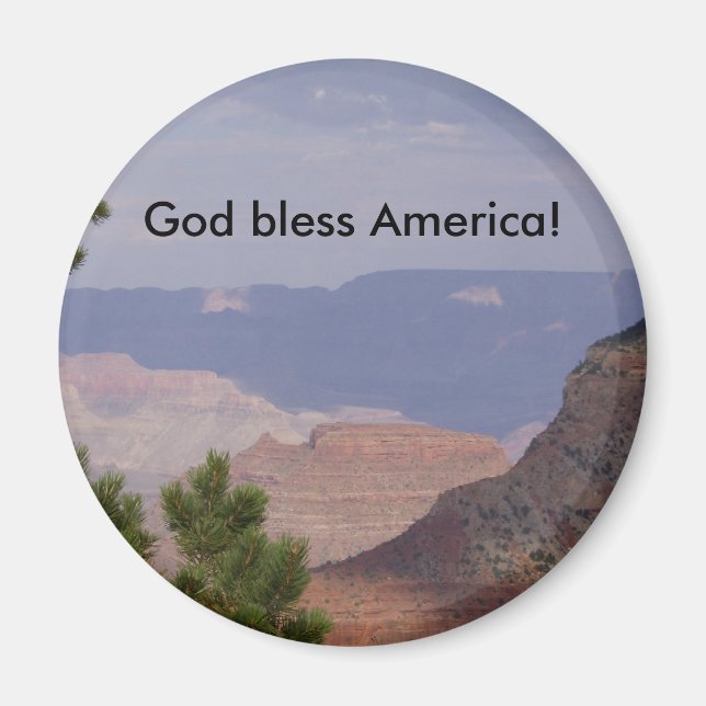 Imán HPIM6736, ¡Dios bendiga a Estados Unidos! (Frente)