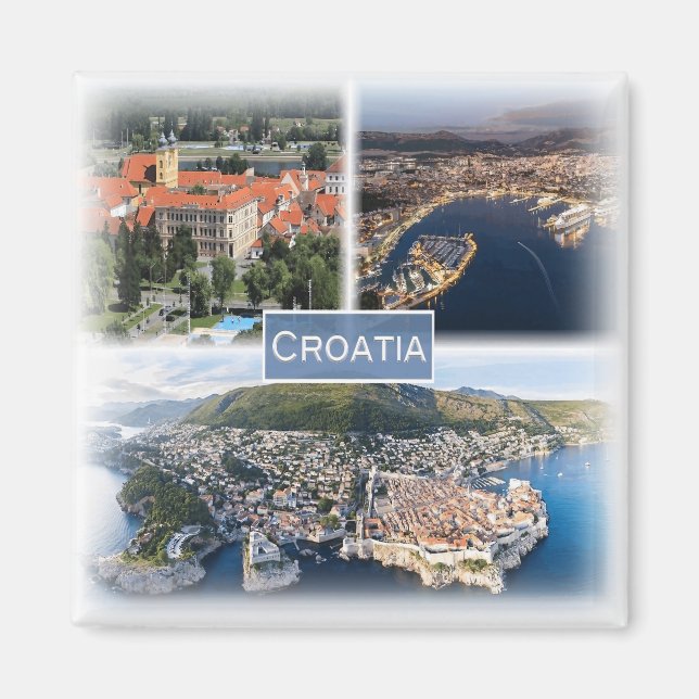 Imán HR0022 Europa, Croacia, Osijek, nevera (Frente)