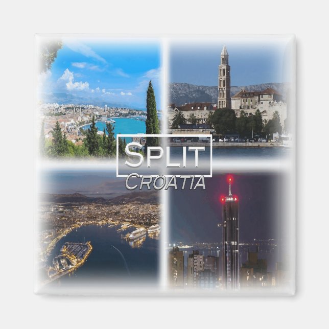 Imán HR0027 Europa, Croacia, Split, nevera (Frente)