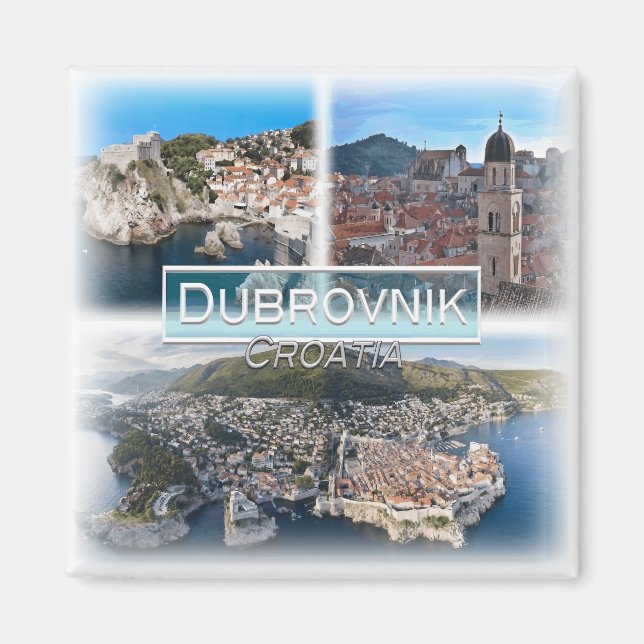 Imán HR0032 Europa, Croacia, Dubrovnik, nevera (Frente)