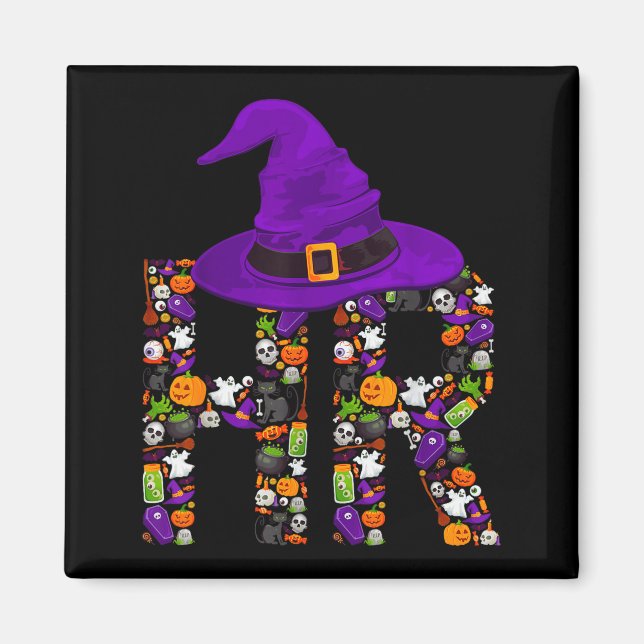 Imán Hr Witch Human Resources Pumpkin Halloween Costume (Frente)