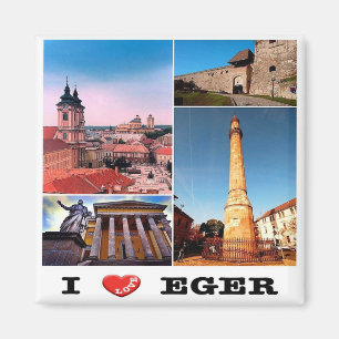 Imán HU - Hungría - Eger - Me encanta - Collage