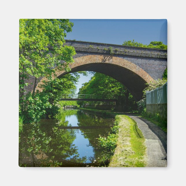 Imán Huddersfield Broad Canal and Whitacre Mill Viaduct (Frente)