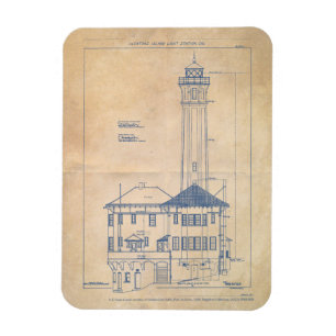 Imán Huella azul del faro de la isla de Alcatraz