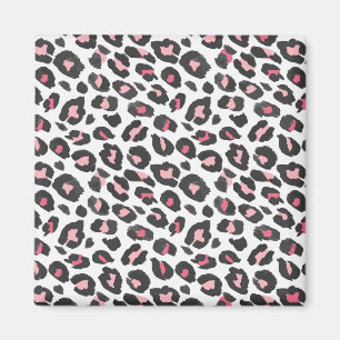 Imán Huella de leopardo, huella de chita, rosa, niña