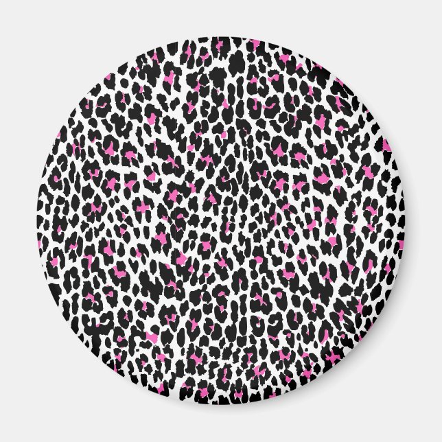 Imán huella de leopardo rosa (Frente)