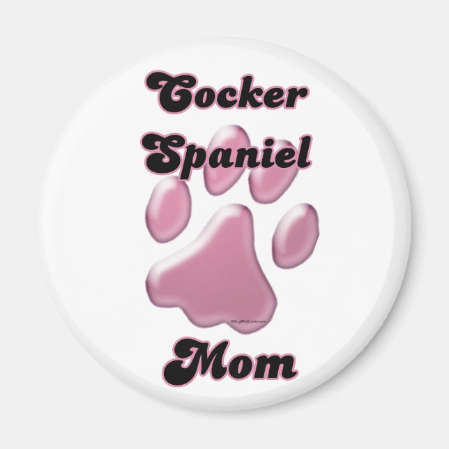 Imán Huella rosa de la mamá Cocker Spaniel - Magnet (Frente)