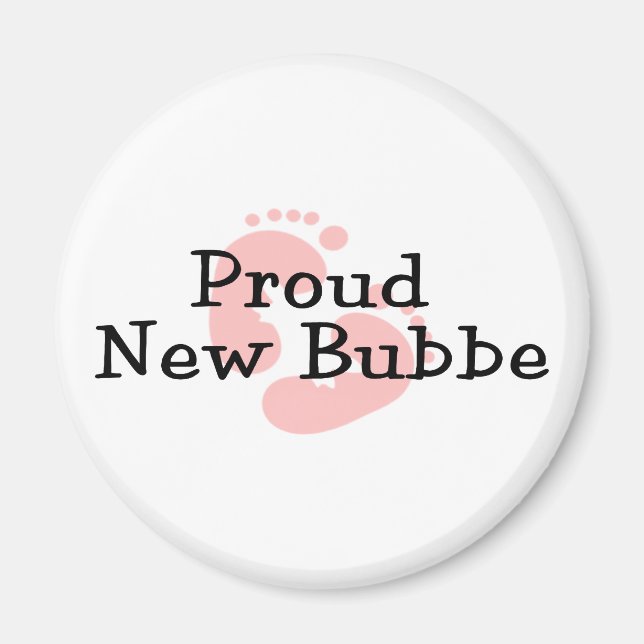 Imán Huellas de Bebé Niña Nueva Bubbe Orgullosa (Frente)