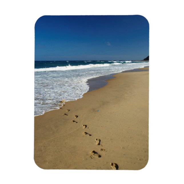Imán Huellas en la playa, Mabibi, Thongalandia (Vertical)