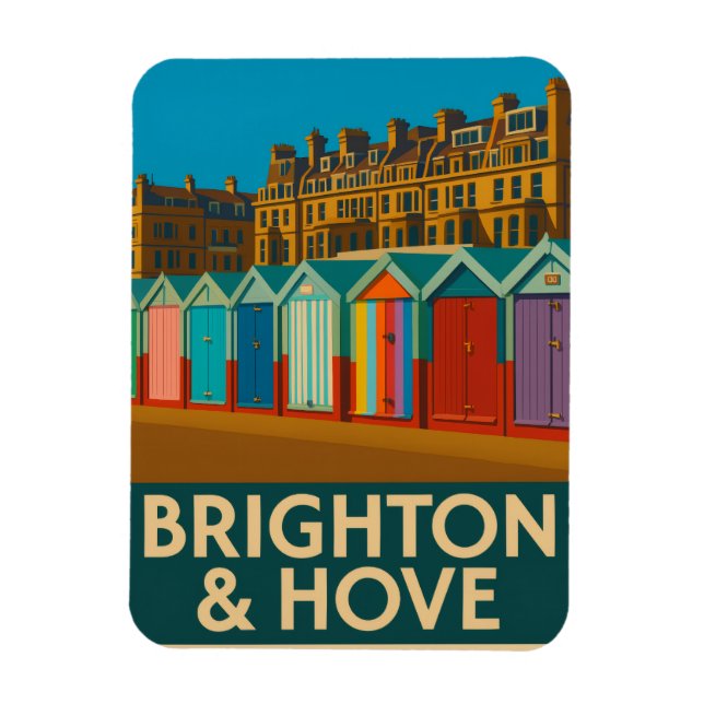 Imán Huertas Brighton Beach - Colorida Impresión coster (Vertical)