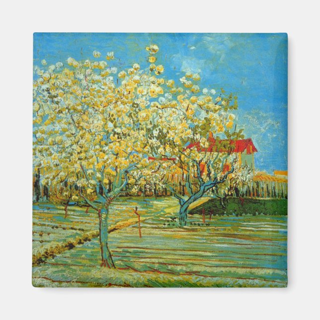 Imán Huerto en flor de Vincent van Gogh (Frente)