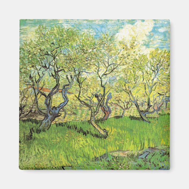 Imán Huerto en flor de Vincent van Gogh (Frente)