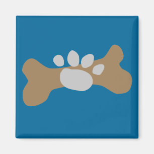 Imán Hueso de perro y impresión de la pata