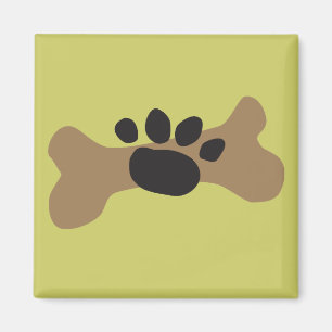 Imán Hueso de perro y impresión de la pata