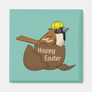Imán Huevo de chocolate con espárragos feliz Pascua