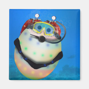 Imán Huevo de Pascua de Buceo Scuba