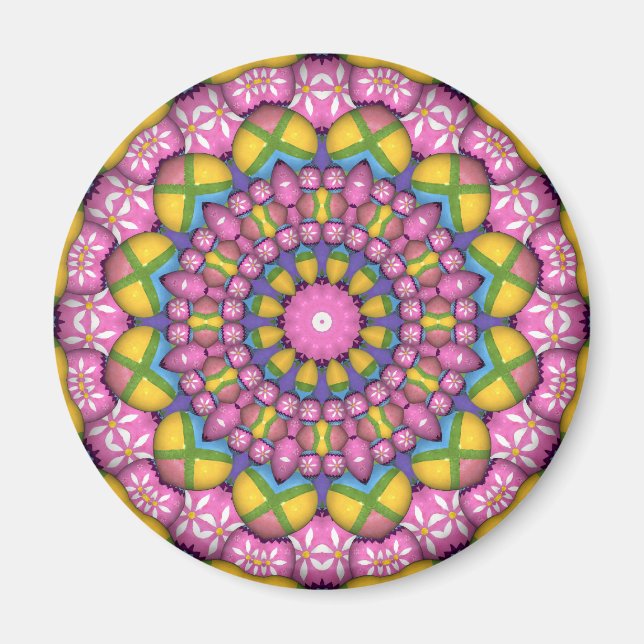 Imán Huevo de Pascua Kaleidoscope (Frente)