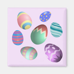 Imán Huevo de Pascua Rosa Fiesta Huevos Caza Pastel Cut