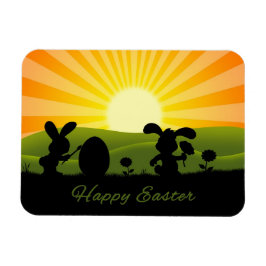 Imán Huevo de pintura de conejo de Pascua