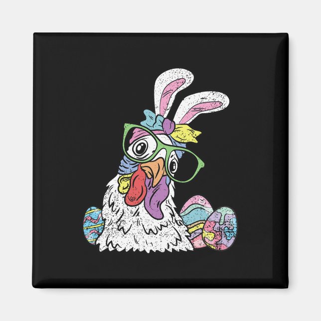 Imán Huevo de pollo Caza de Pascua Bunny Ears Farm Anim (Frente)