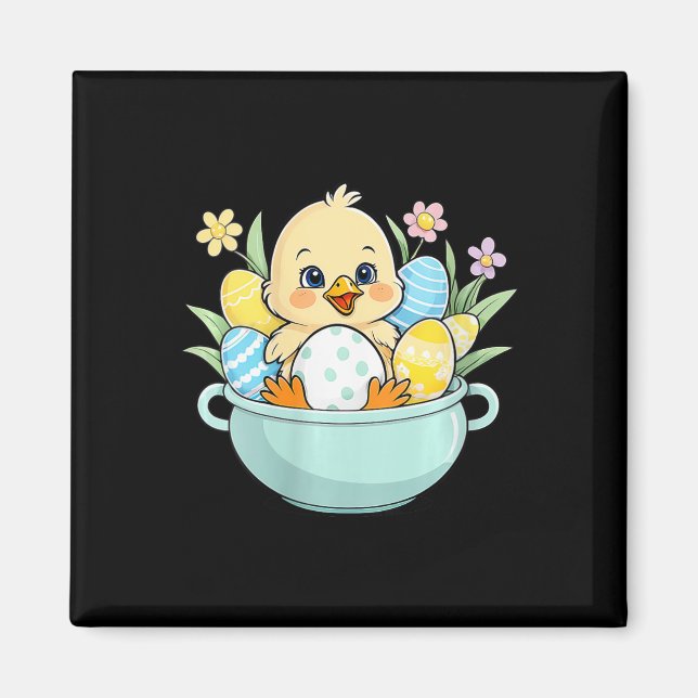 Imán Huevo de pollo Caza de Pascua Bunny Ears Farm Anim (Frente)