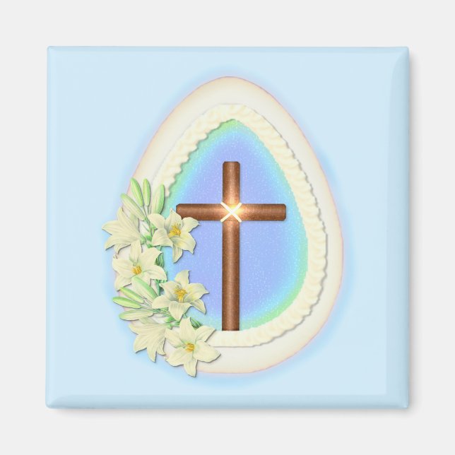 Imán Huevo de ventana y cruz (Frente)