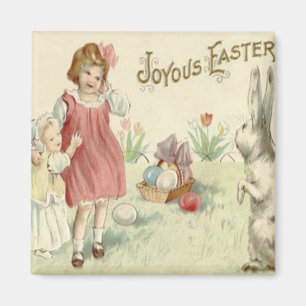 Imán Huevos de color canasta de conejo de Pascua para n