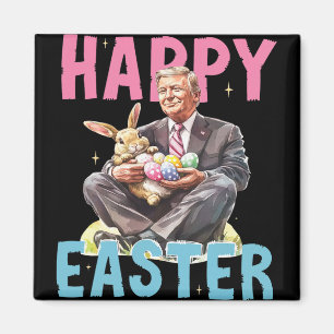 Imán Huevos de conejo de Pascua divertidos Trump Feliz