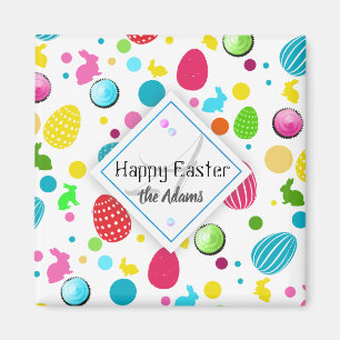 Imán Huevos de Pascua coloridos, conejillos, pasteles m