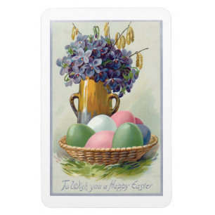 Imán Huevos de Pascua con violetas