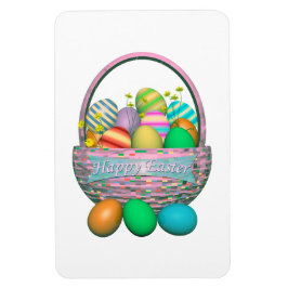 Imán Huevos de Pascua pintados en una canasta