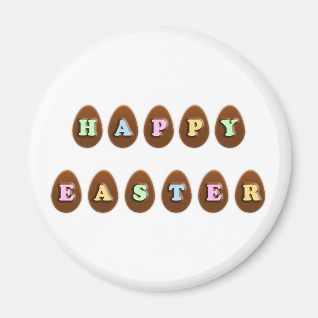 Imán Huevos felices de chocolate de Pascua (Frente)