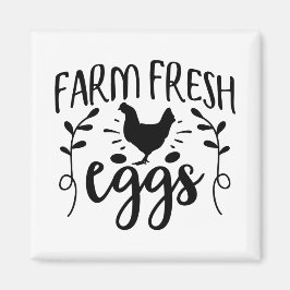 Imán Huevos frescos de granja