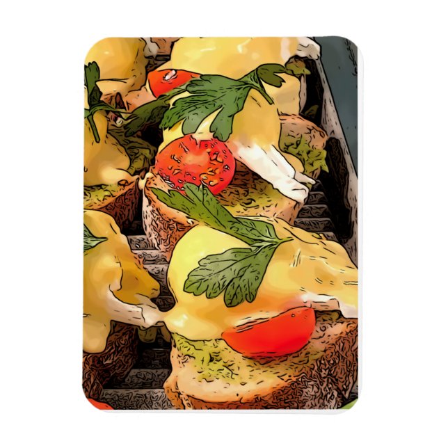 Imán Huevos pochados con aguacate en tostada (Vertical)